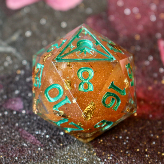 Gilded Pumpkin Liquid Core Logo Oversized 30mm D20