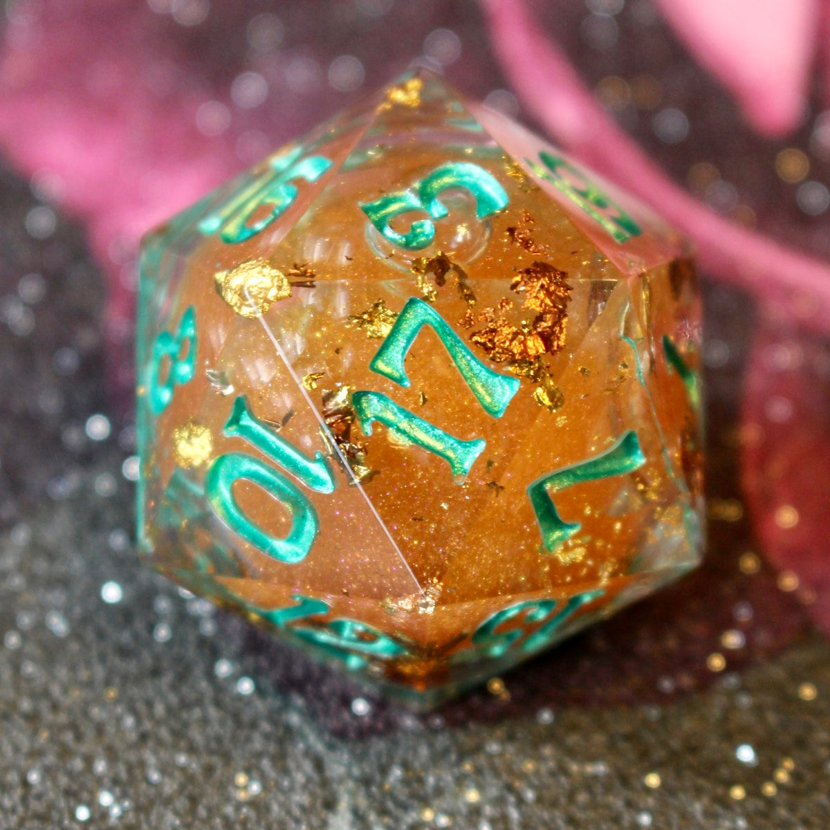 Gilded Pumpkin Liquid Core Logo Oversized 30mm D20