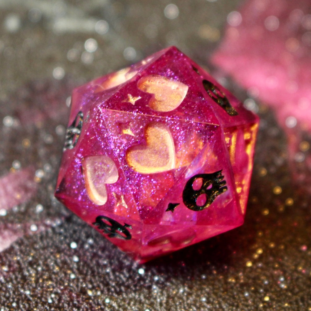 Pink Punk Death Save D20