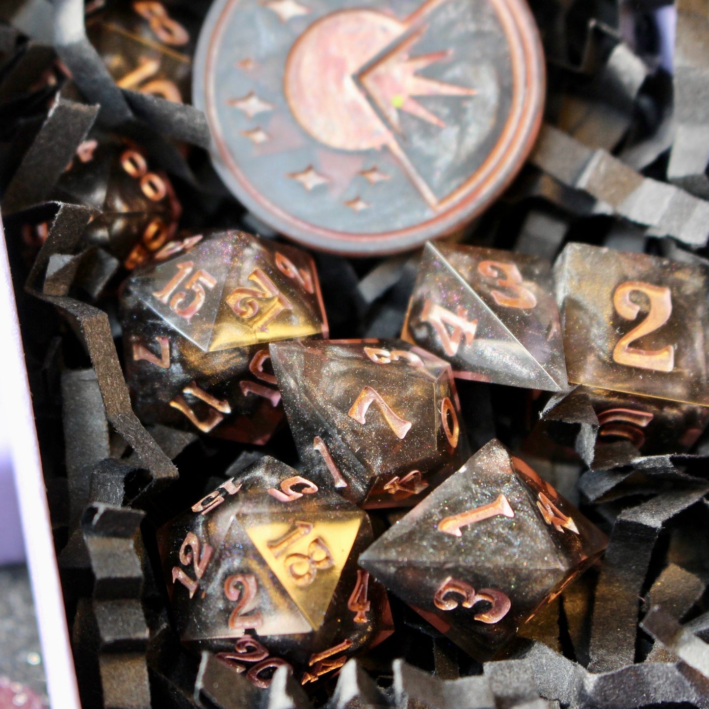 Smoke & Rose - 9 Piece Dice Set