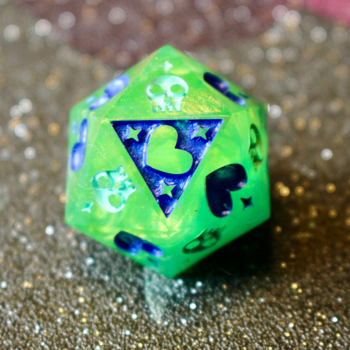 Vivid Goblin Green Death Save D20