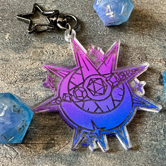 Dusk Moon & Star Acrylic Keyring