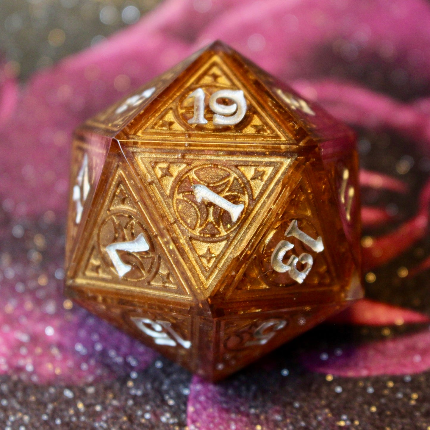 Gilded Rose Lunar Stained Glass Logo Giant Double Cast 50mm D20