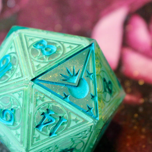 Ghostly Reflections Lunar Stained Glass Logo Giant Double Cast 50mm D20