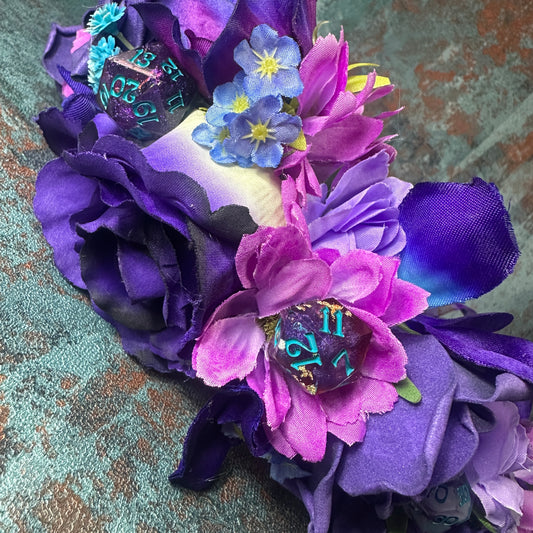 Bright Purple & Pink With Dice Handmade Flower Crown