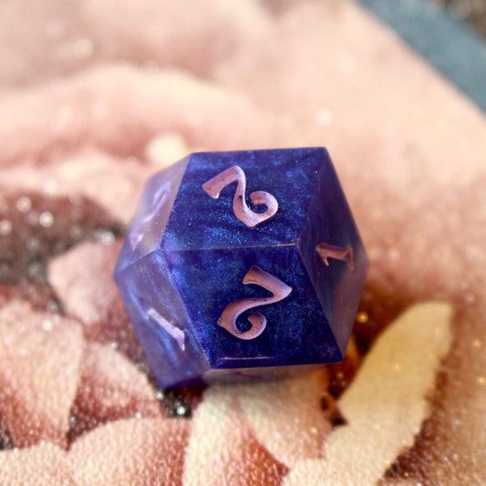 Sapphire Numbered 12 Sided Rhombic D4
