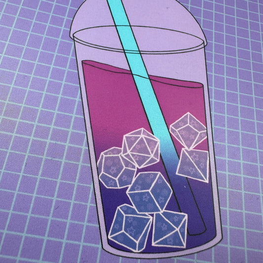 Dice Boba Tea Small Square Art Print Postcard