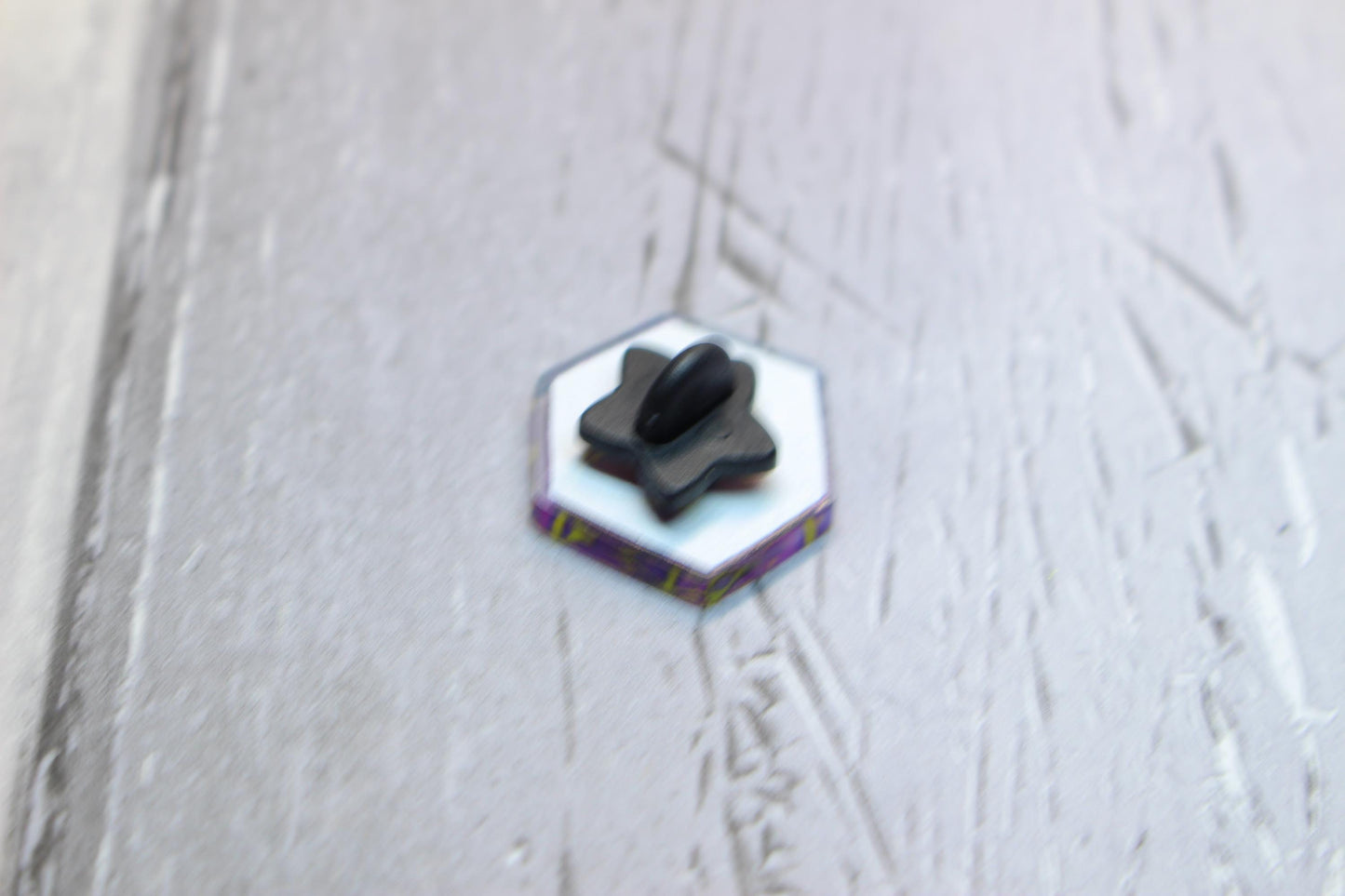 D20 Purple Starry Galaxy Acrylic Pin Badge