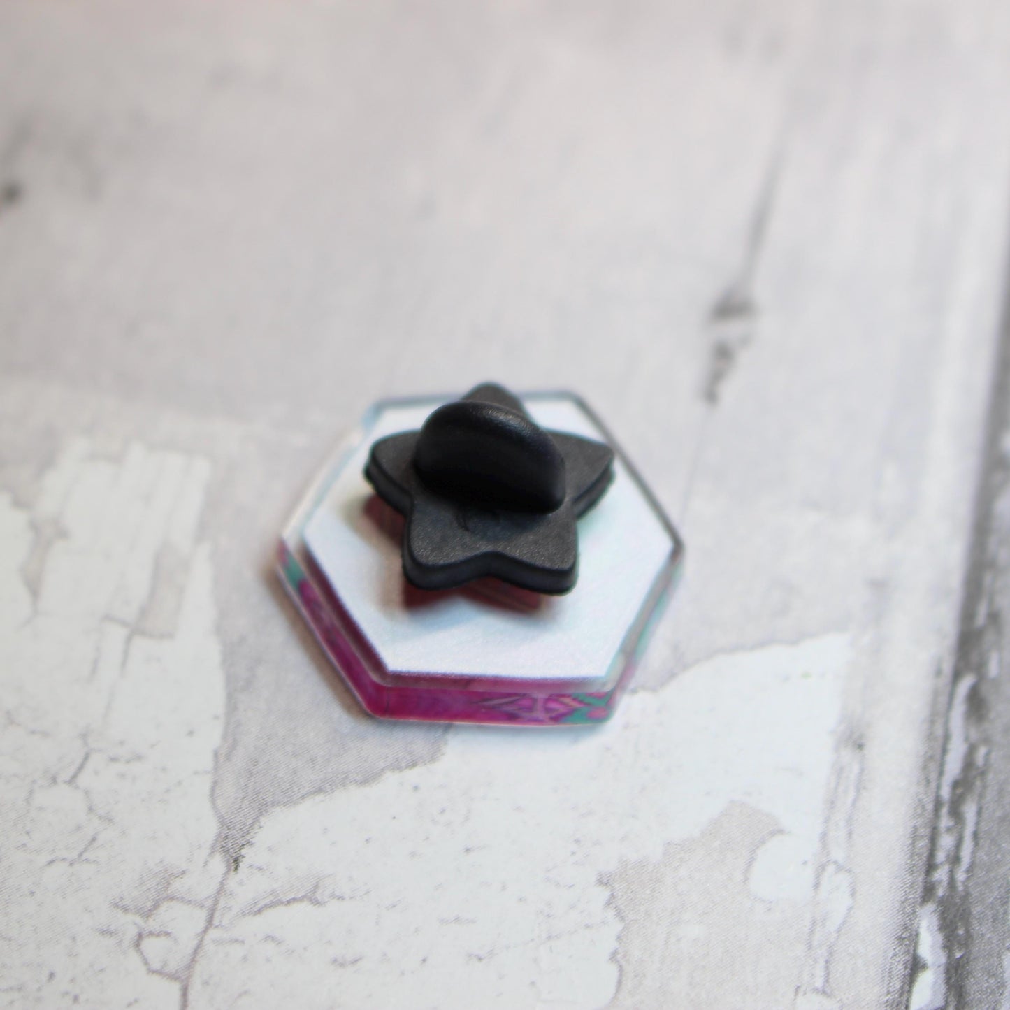 D20 Water Lily Acrylic Pin Badge