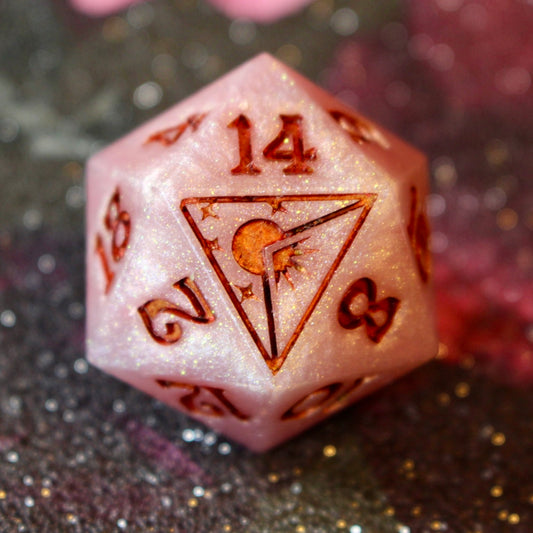 Pink Shimmer Logo Oversized 30mm D20