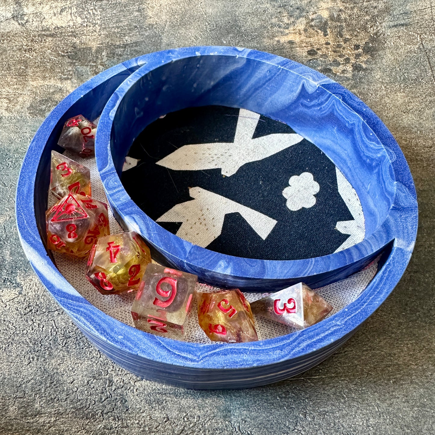 Ocean Waves Jesmonite Lunar Dice Rolling tray