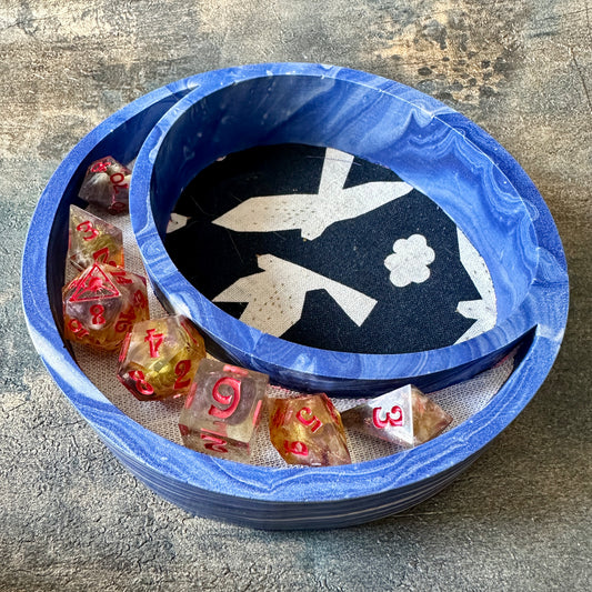 Ocean Waves Jesmonite Lunar Dice Rolling tray