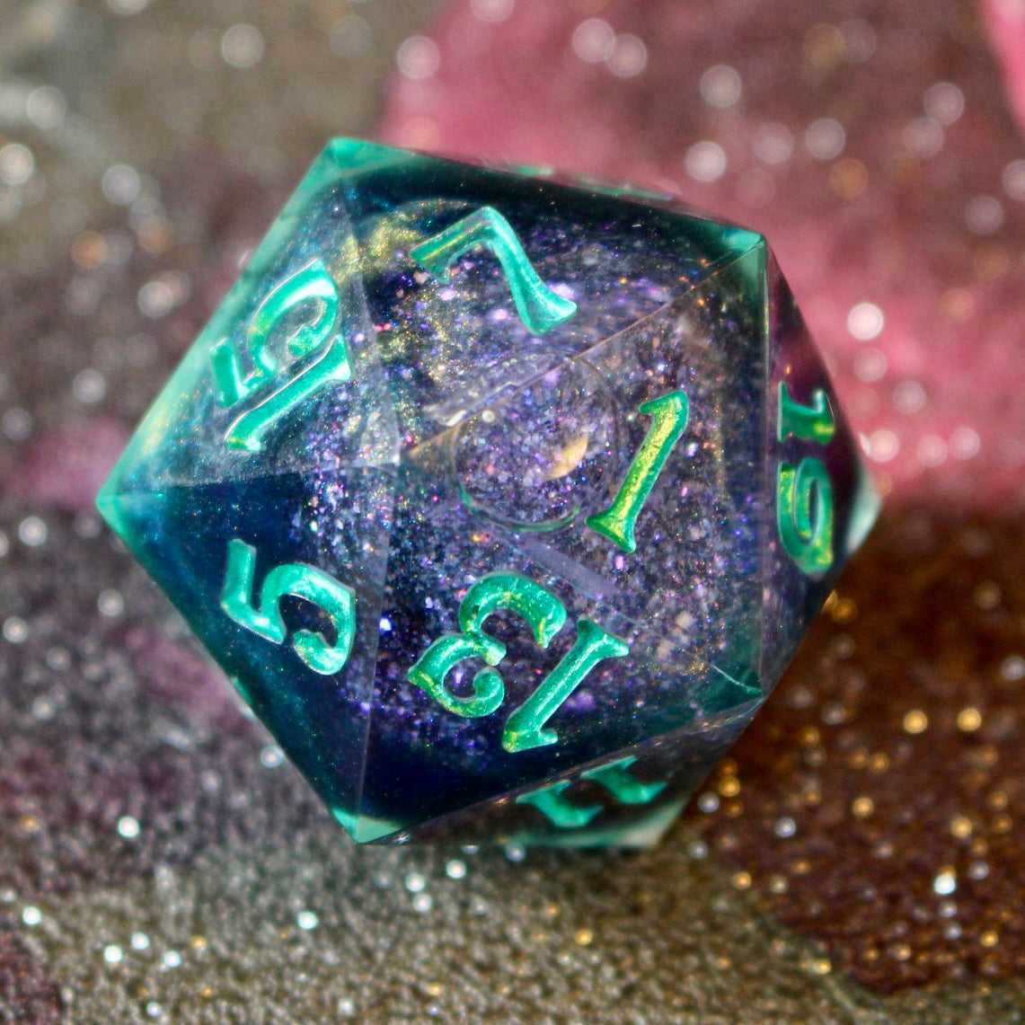 Green Cosmos Geode Logo Oversized 30mm D20