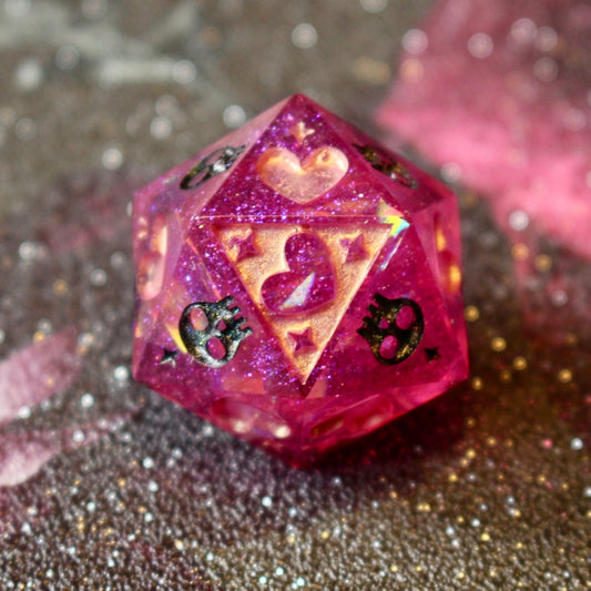 Pink Punk Death Save D20