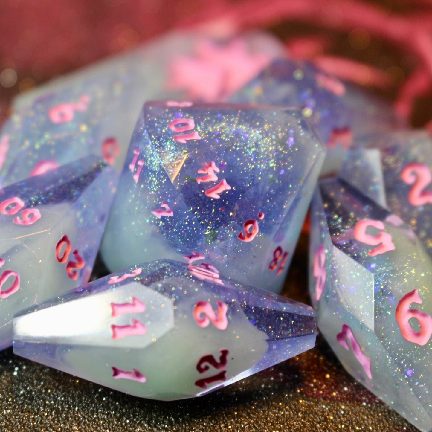 Pastel Nebula - Coffin 8 Piece Dice Set