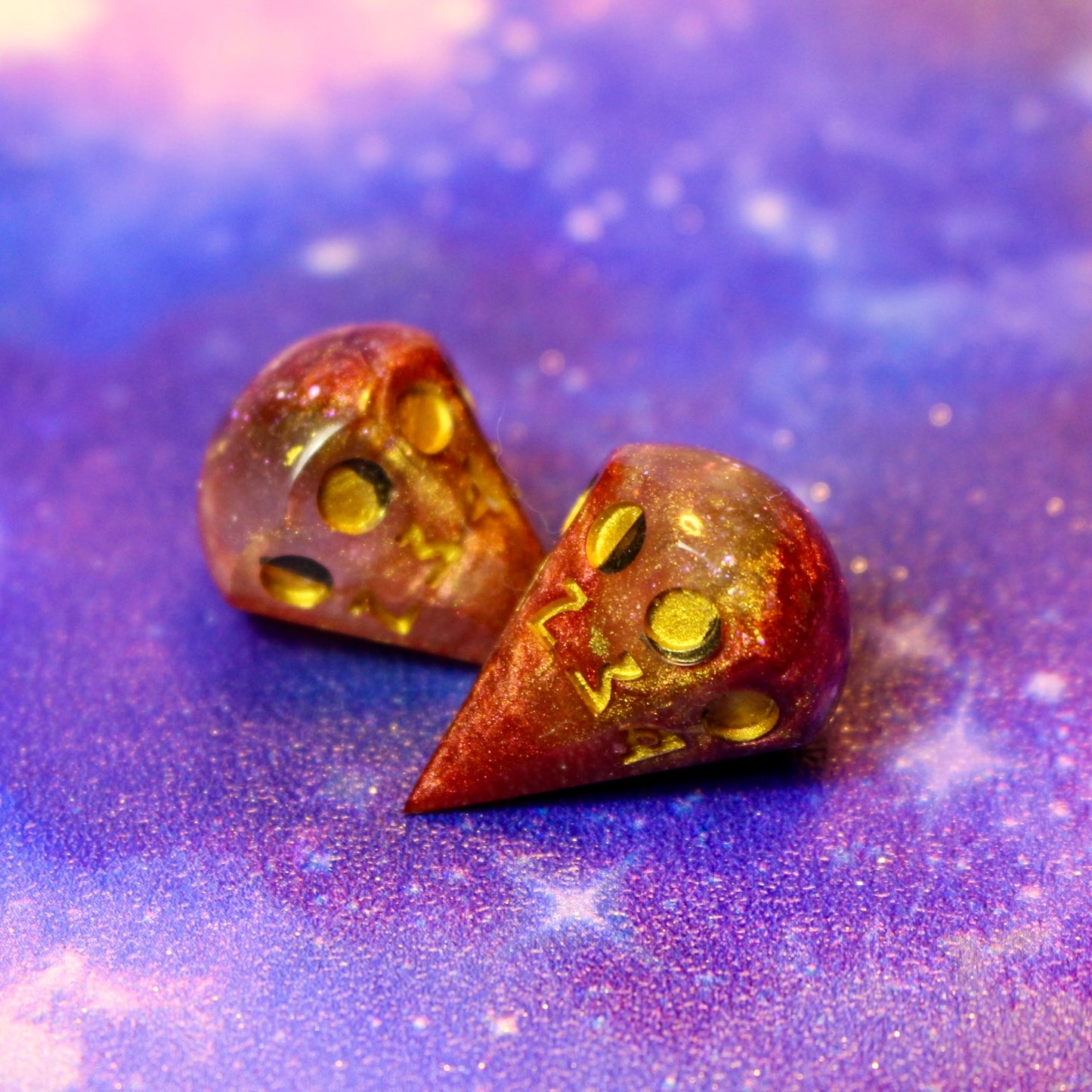 Firey Moon Phase D8 Pair