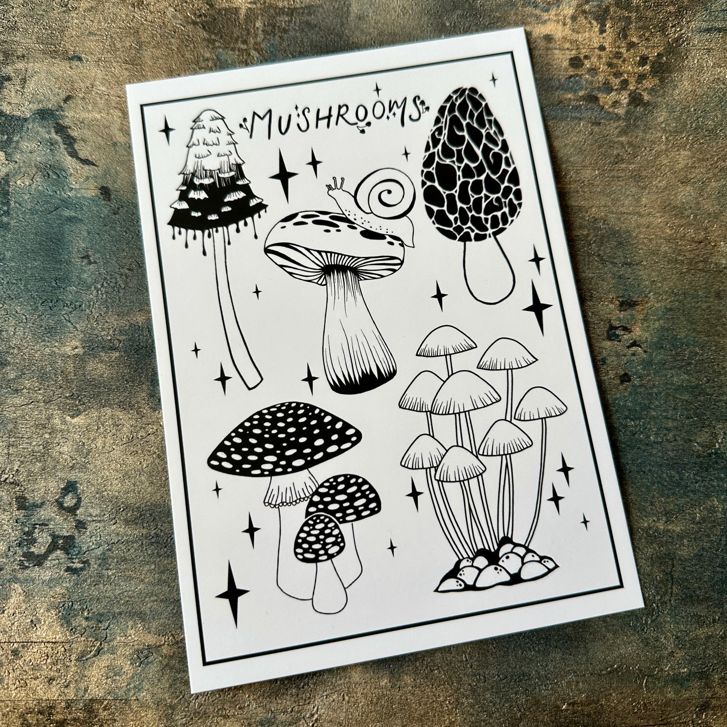 Fantasy Mushrooms A5 Art Print