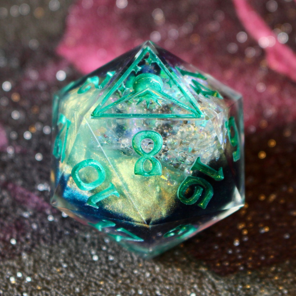 Green Cosmos Geode Logo Oversized 30mm D20