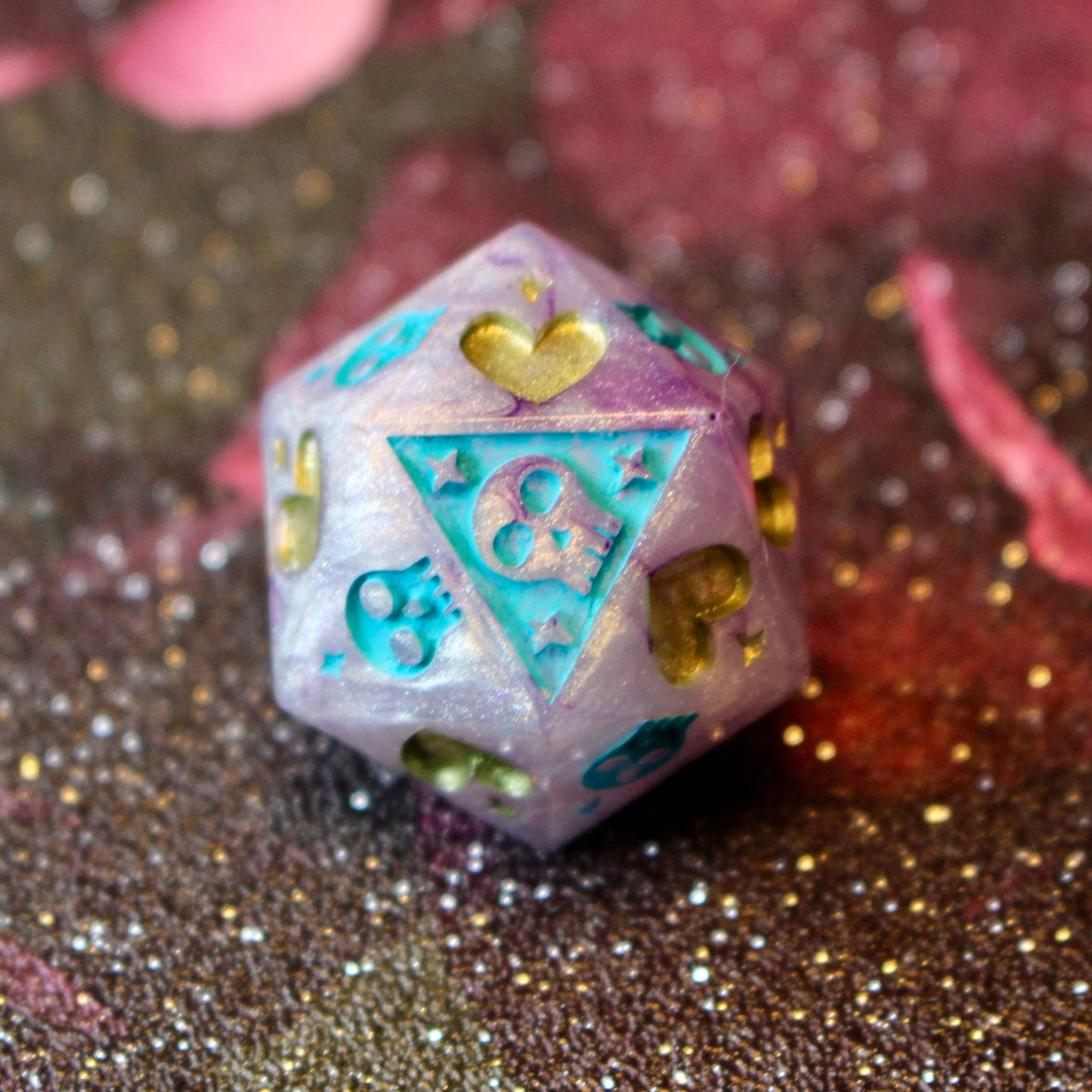 Pearly purple Death Save D20