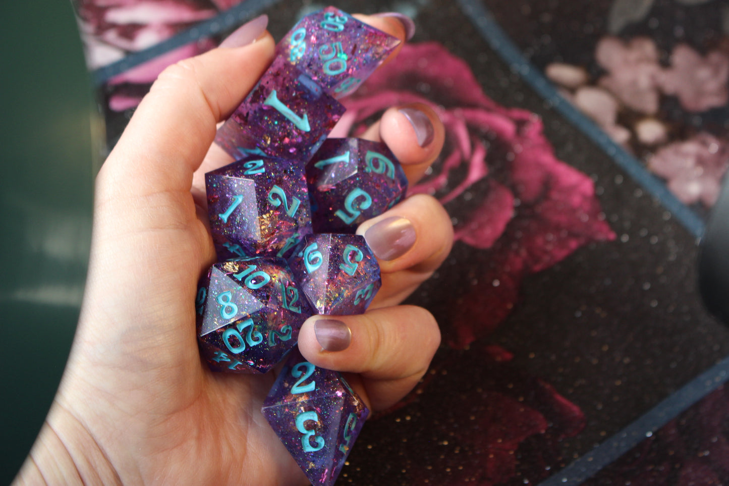 Lilac Mayhem - 30mm oversized 7 Piece Dice Set