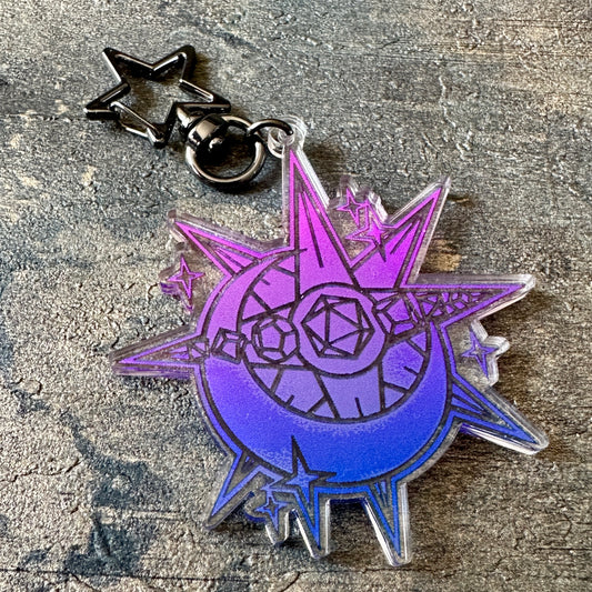 Dusk Moon & Star Acrylic Keyring