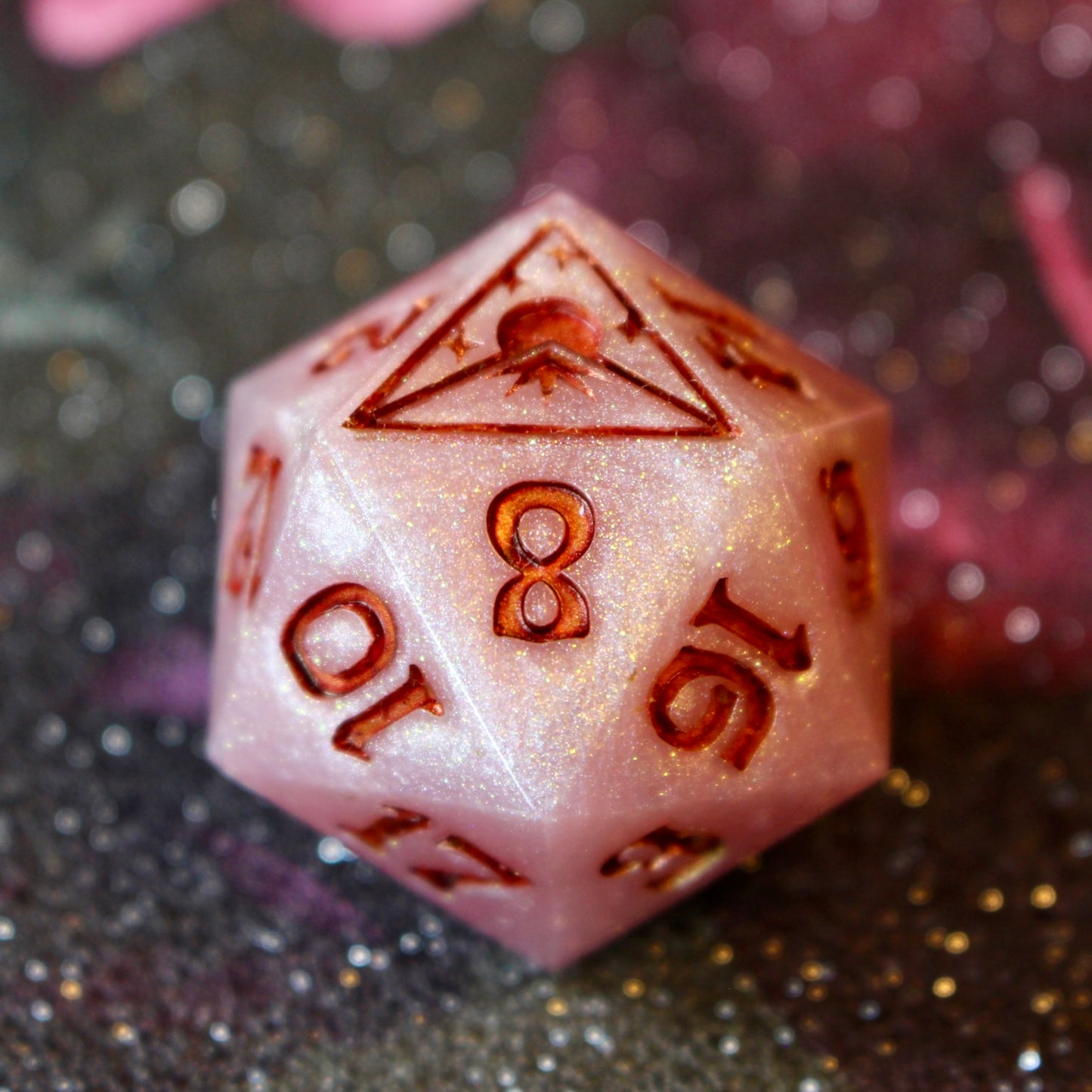 Pink Shimmer Logo Oversized 30mm D20