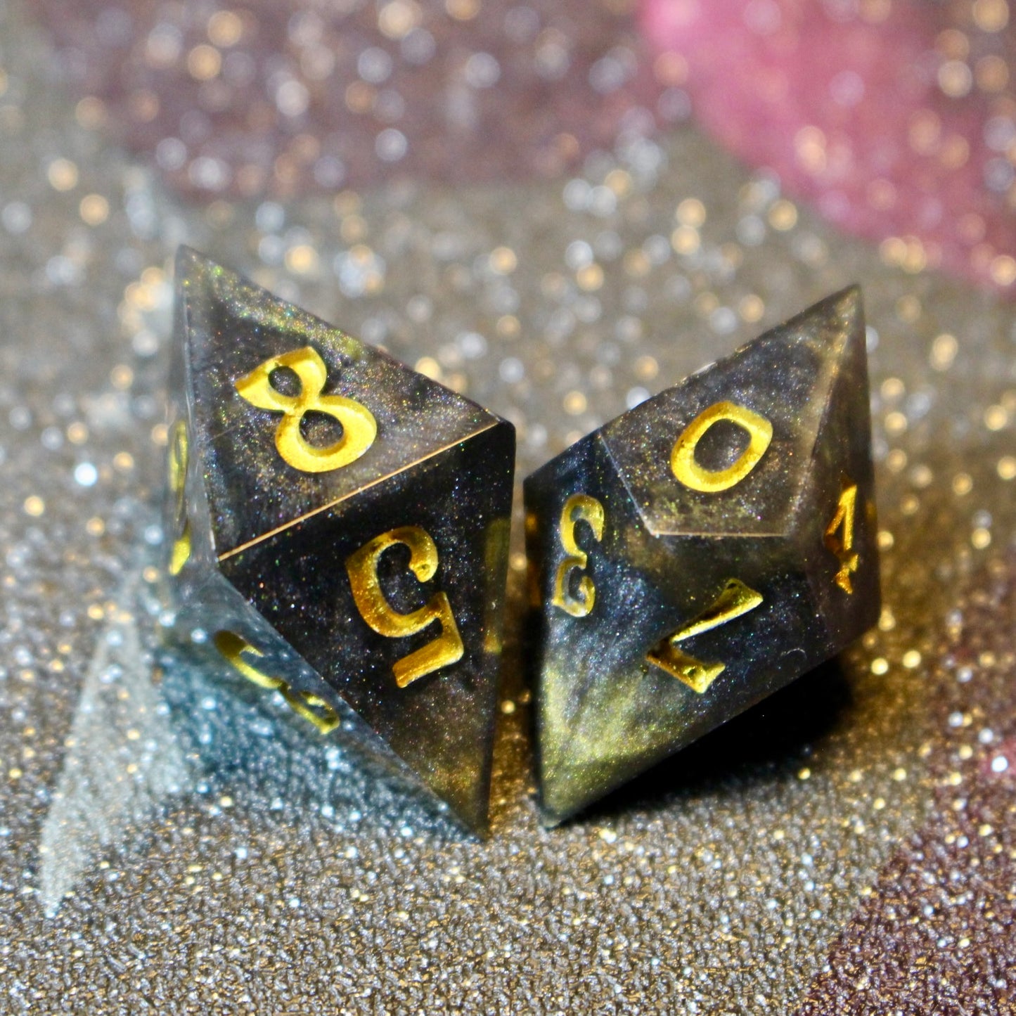 Golden Wisps - 7 Piece Dice Set