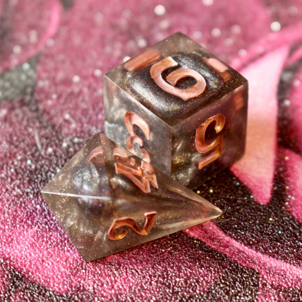 Smoke & Rose - 9 Piece Dice Set