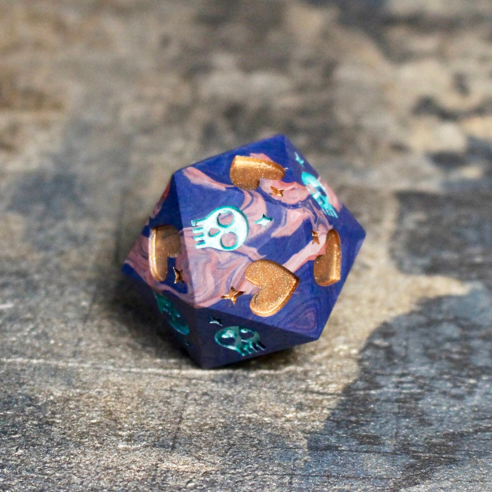 Marbled Jesmonite 30mm Death Save D20