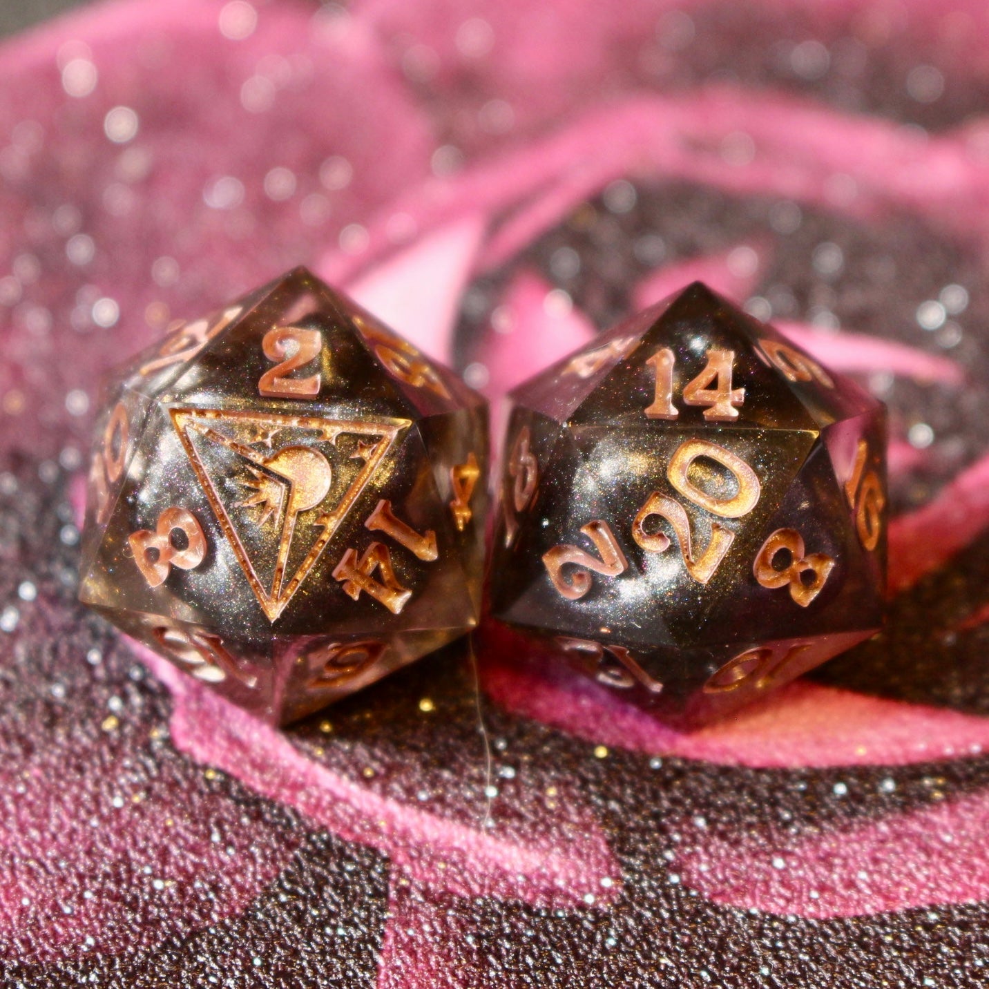 Smoke & Rose - 9 Piece Dice Set