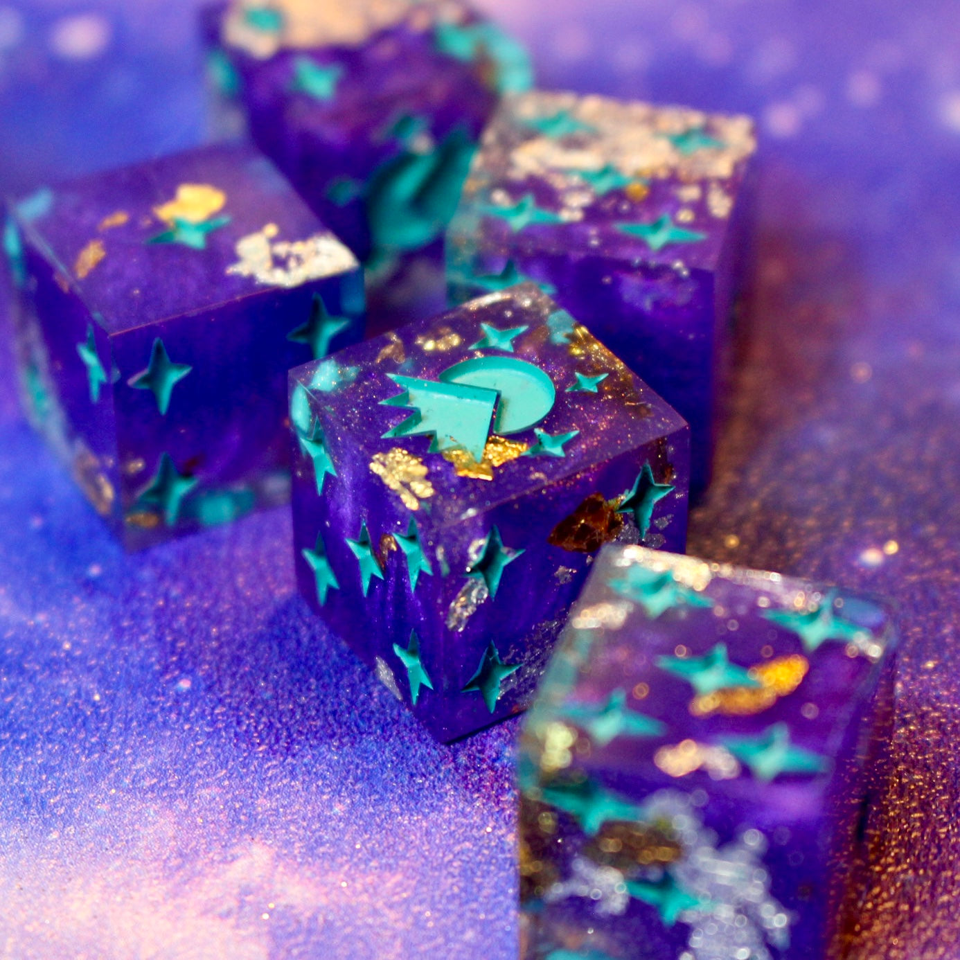 Regal Teal 5 x D6 set