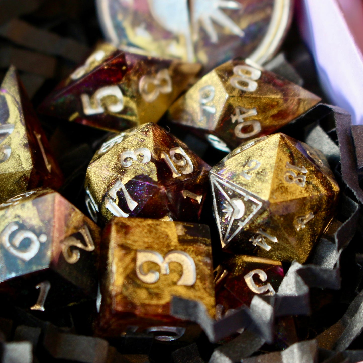 Gilded Plum -  9 Piece Dice Set