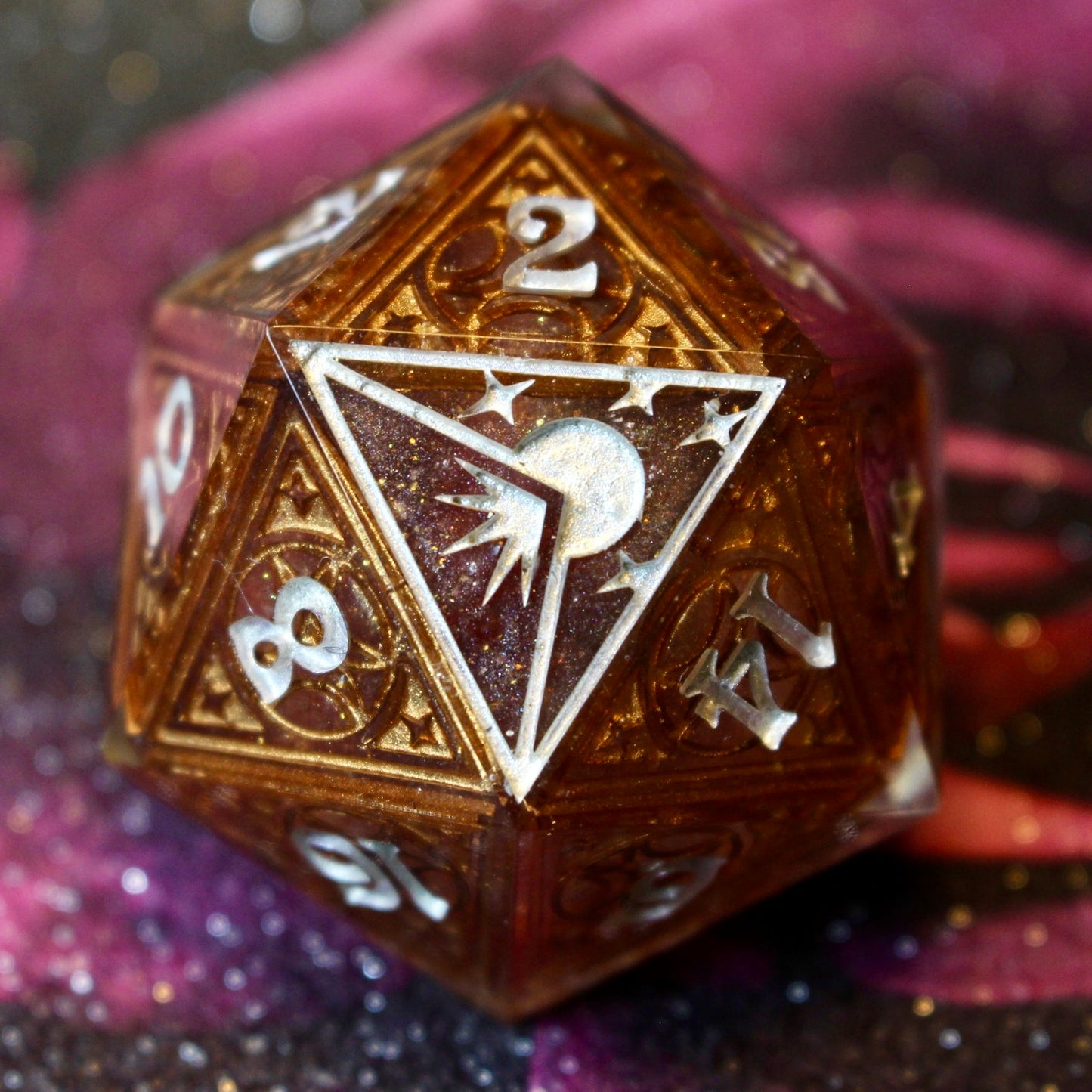 Gilded Rose Lunar Stained Glass Logo Giant Double Cast 50mm D20