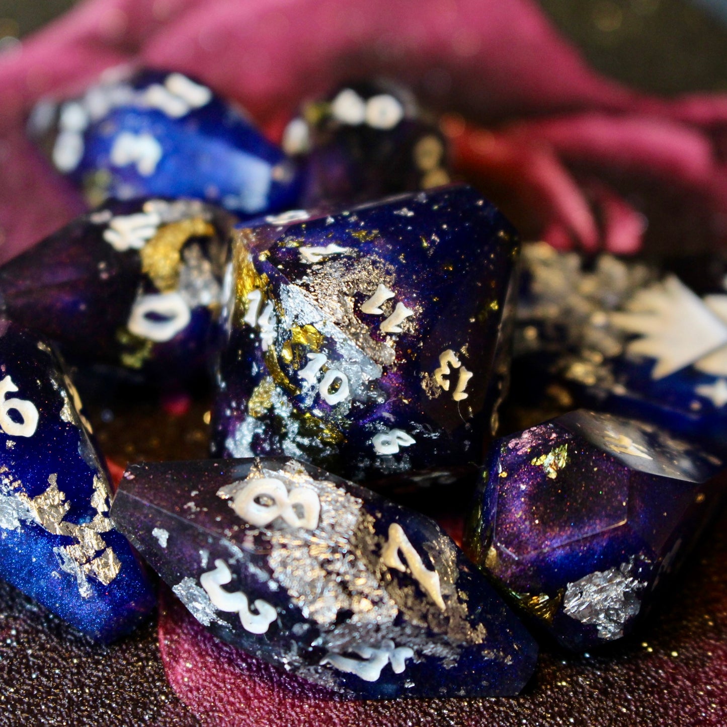 Space Dust- Coffin 8 Piece Dice Set