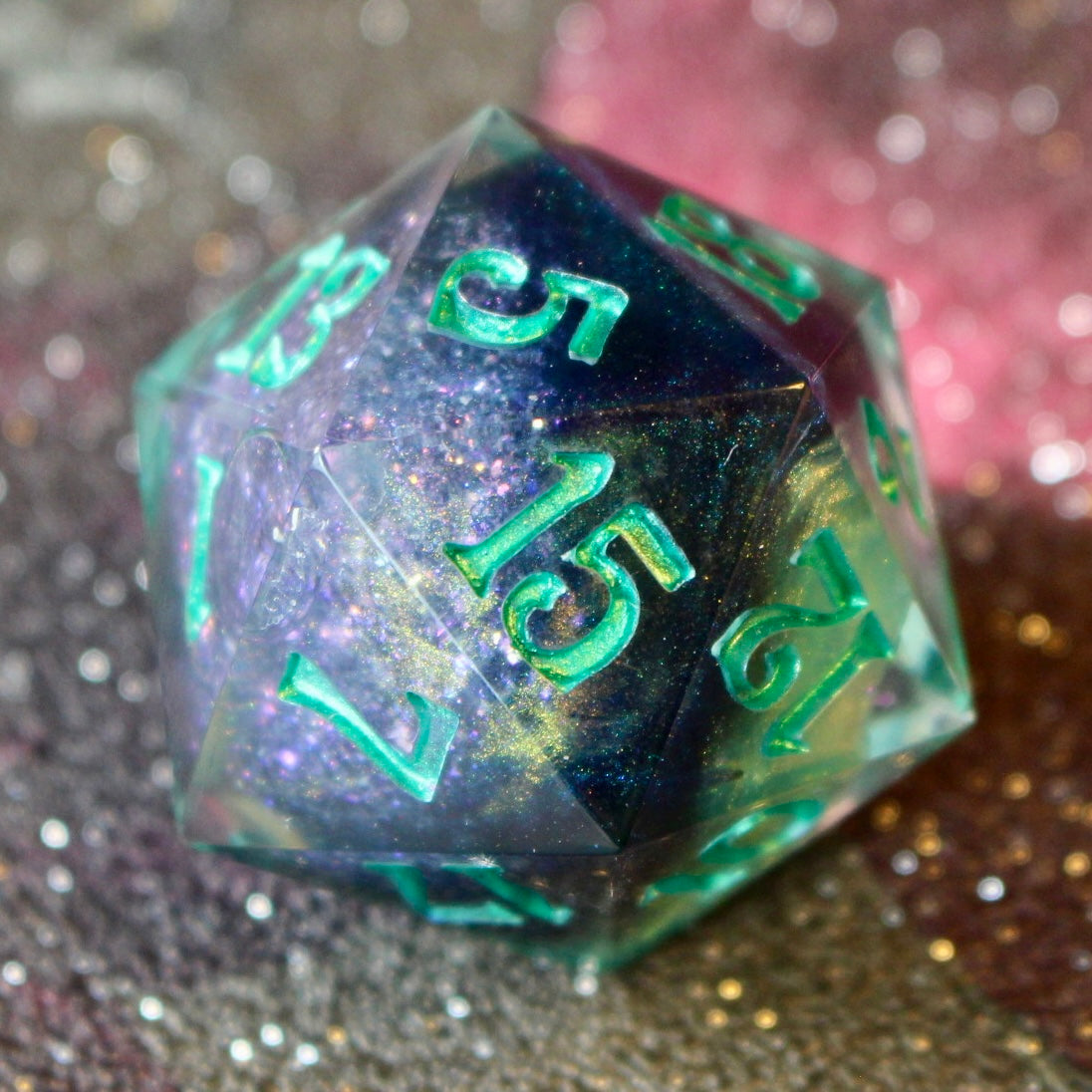 Green Cosmos Geode Logo Oversized 30mm D20