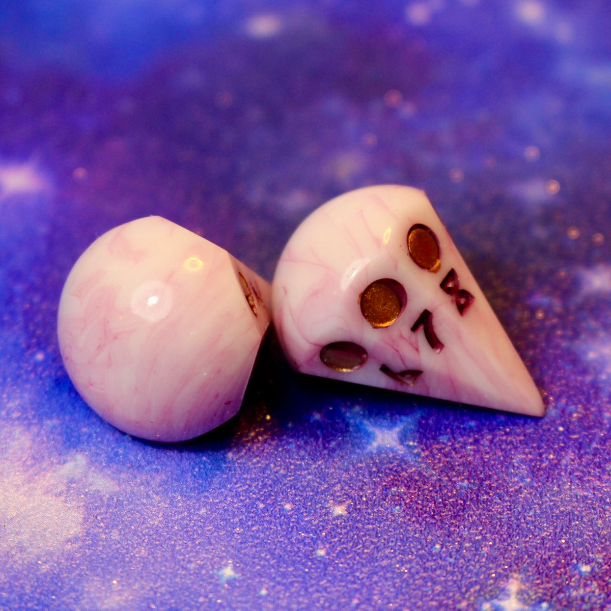 Raspberry Ripple Moon Phase D8 Pair – Dark Sky Dice