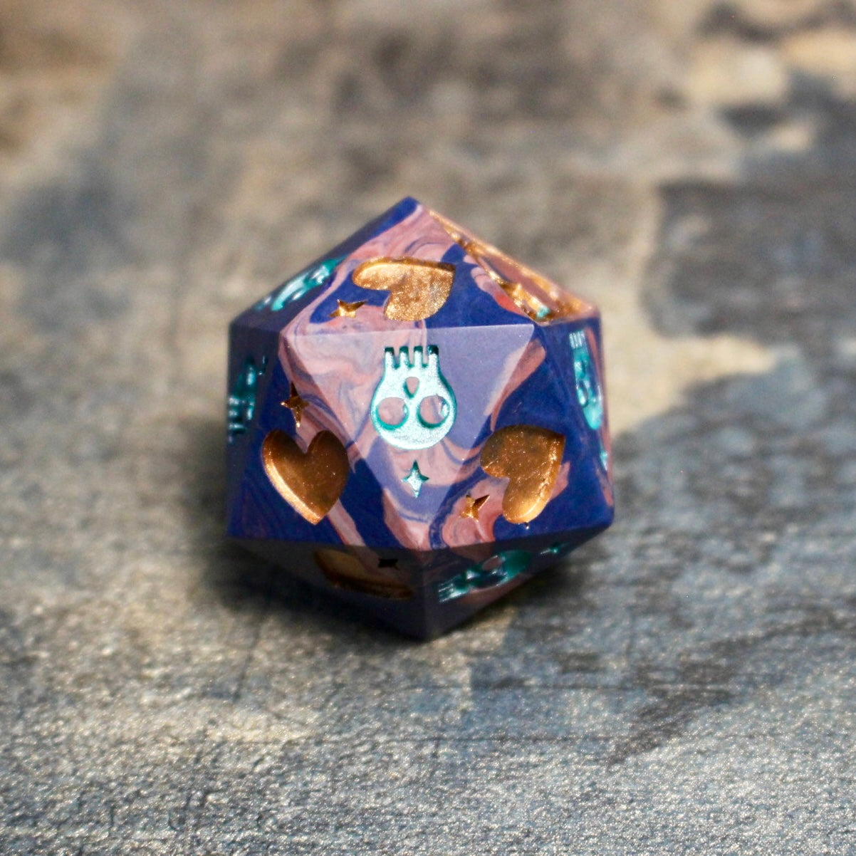 Marbled Jesmonite 30mm Death Save D20