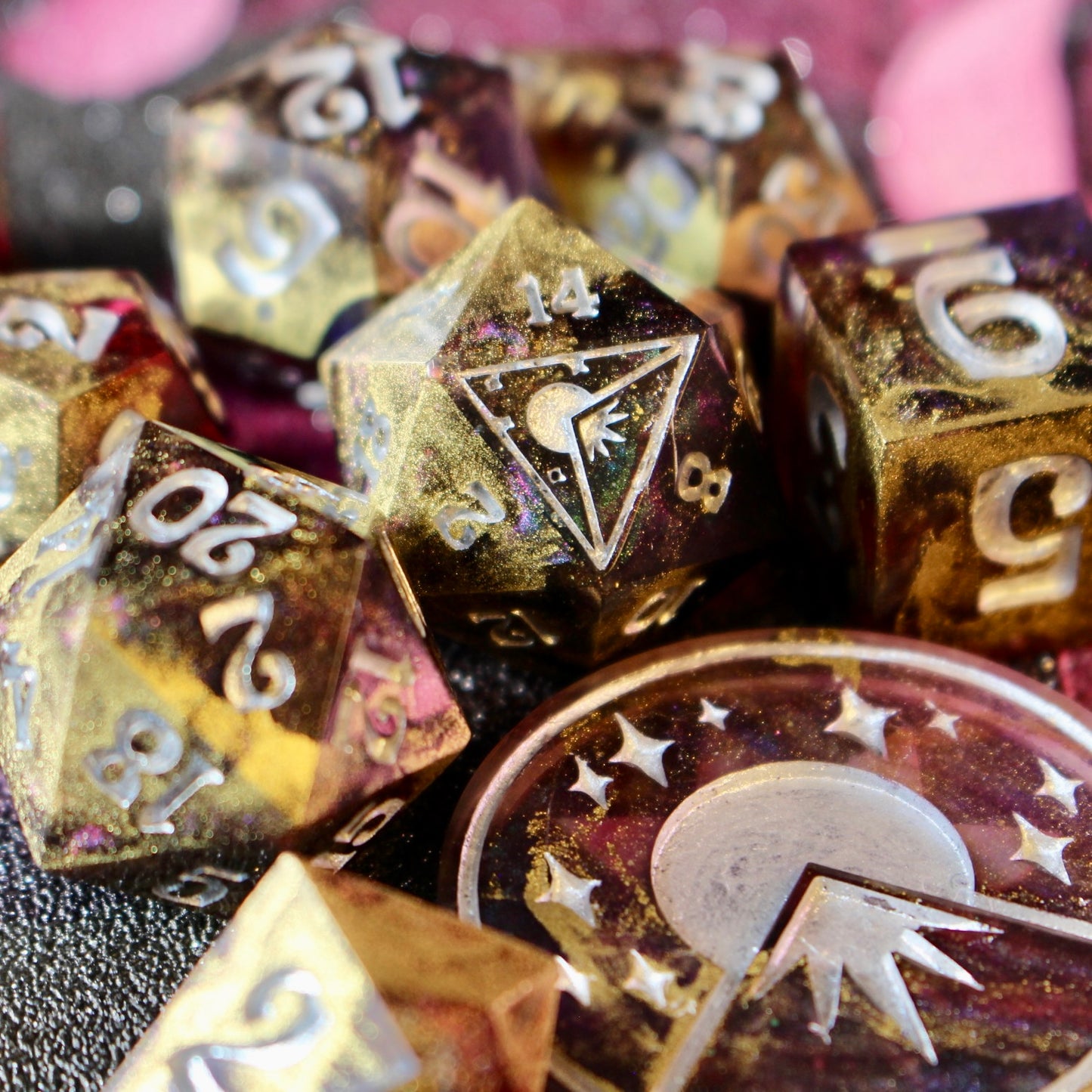 Gilded Plum -  9 Piece Dice Set
