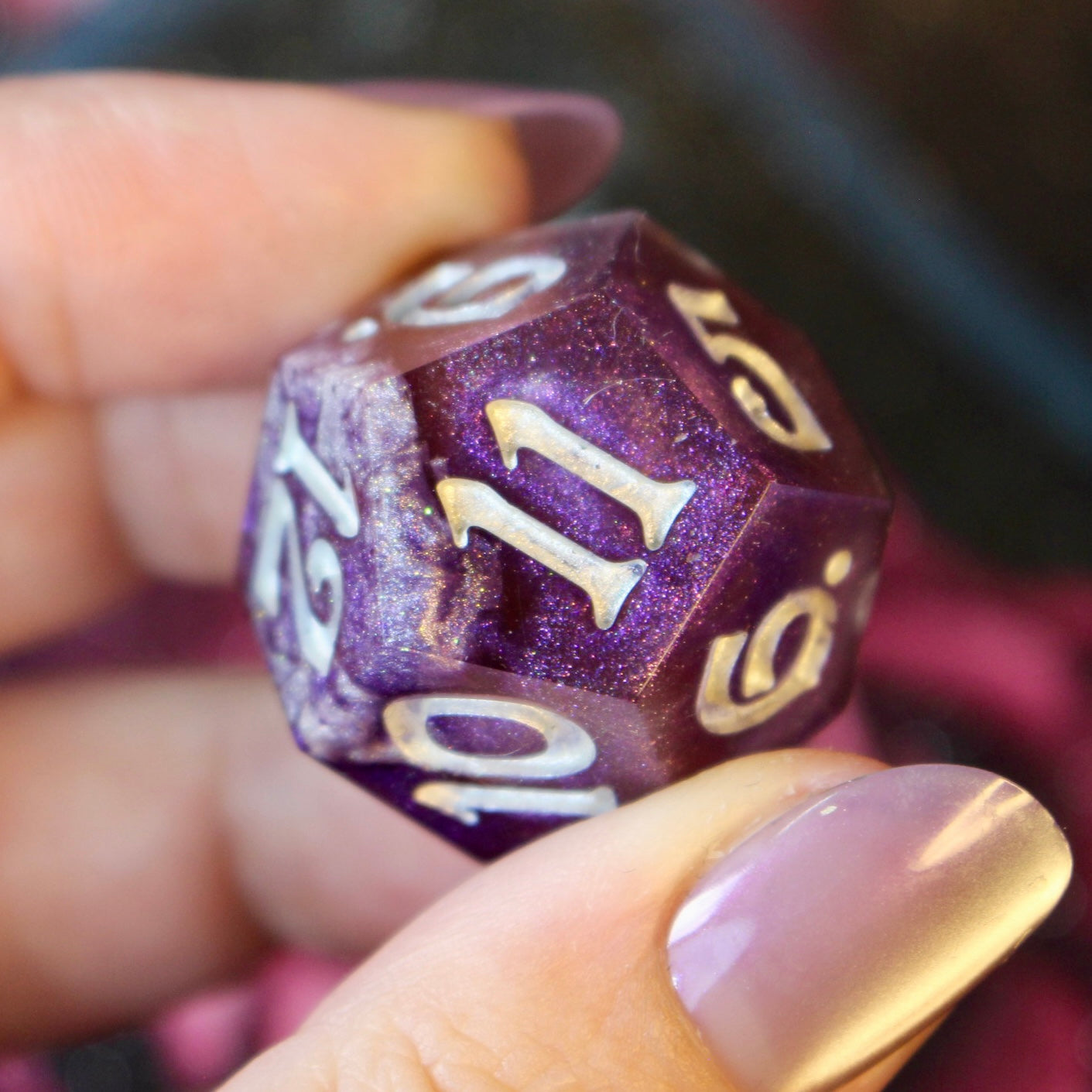 Frosted Mauve - 30mm oversized 7 Piece Dice Set
