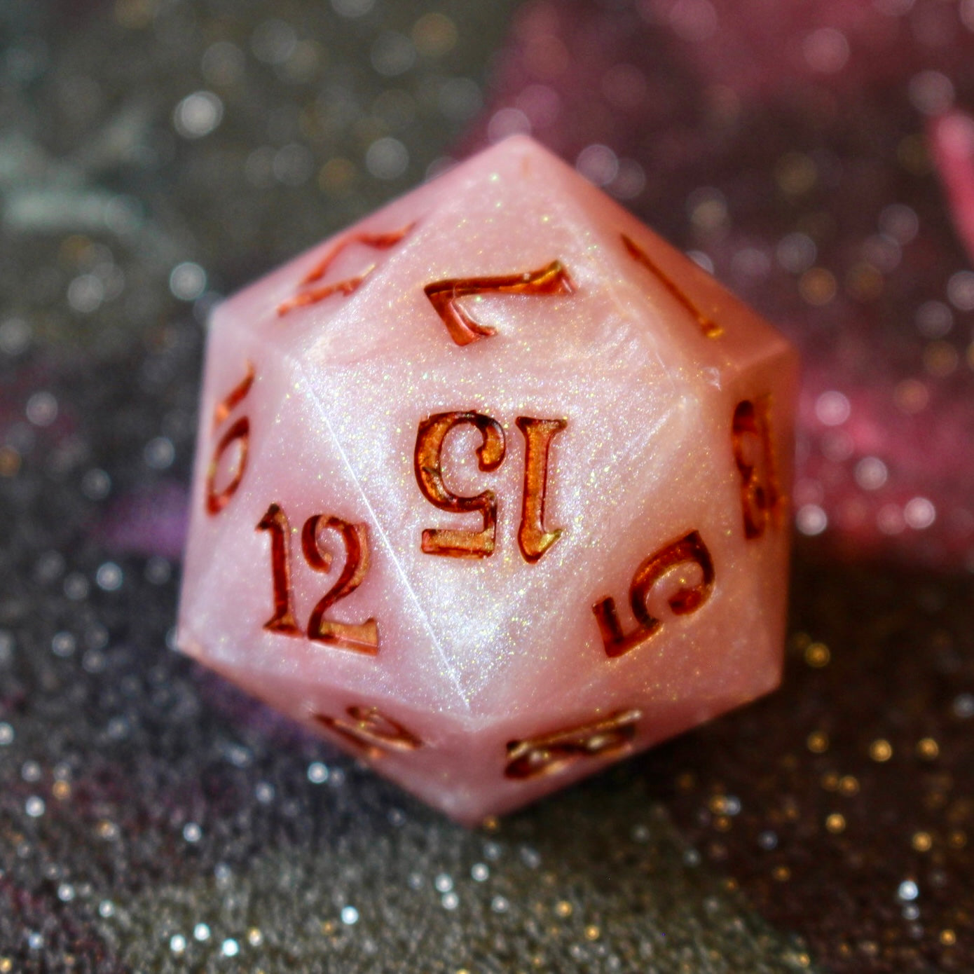 Pink Shimmer Logo Oversized 30mm D20
