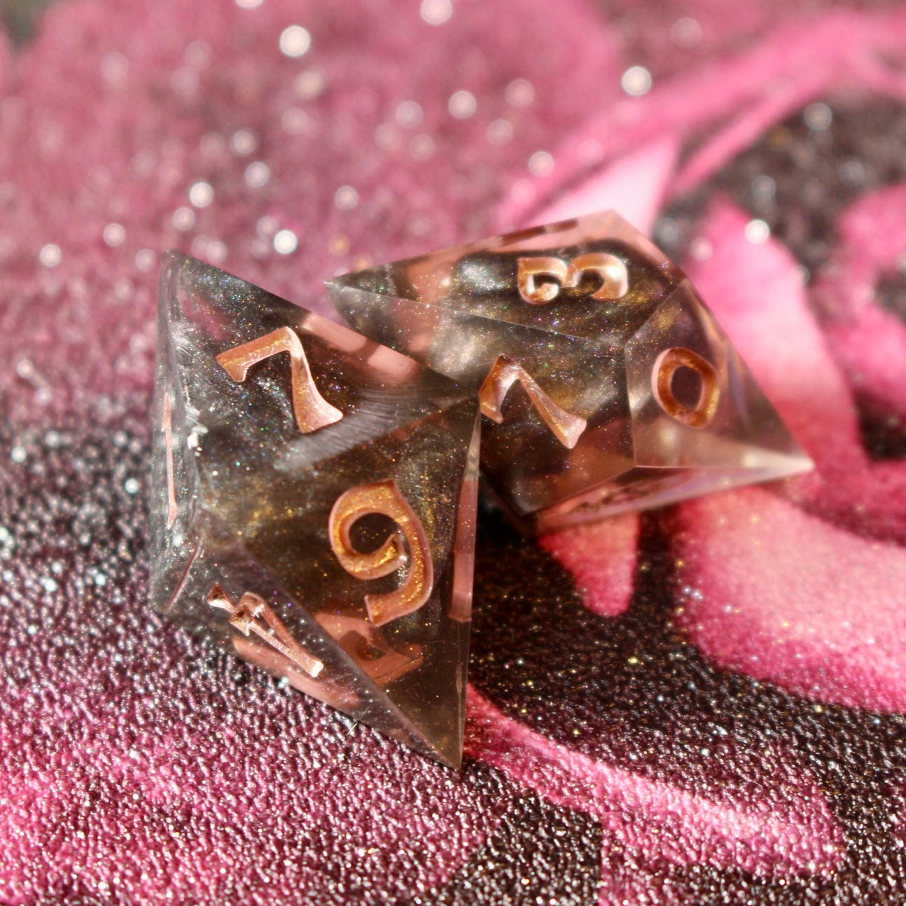 Smoke & Rose - 9 Piece Dice Set