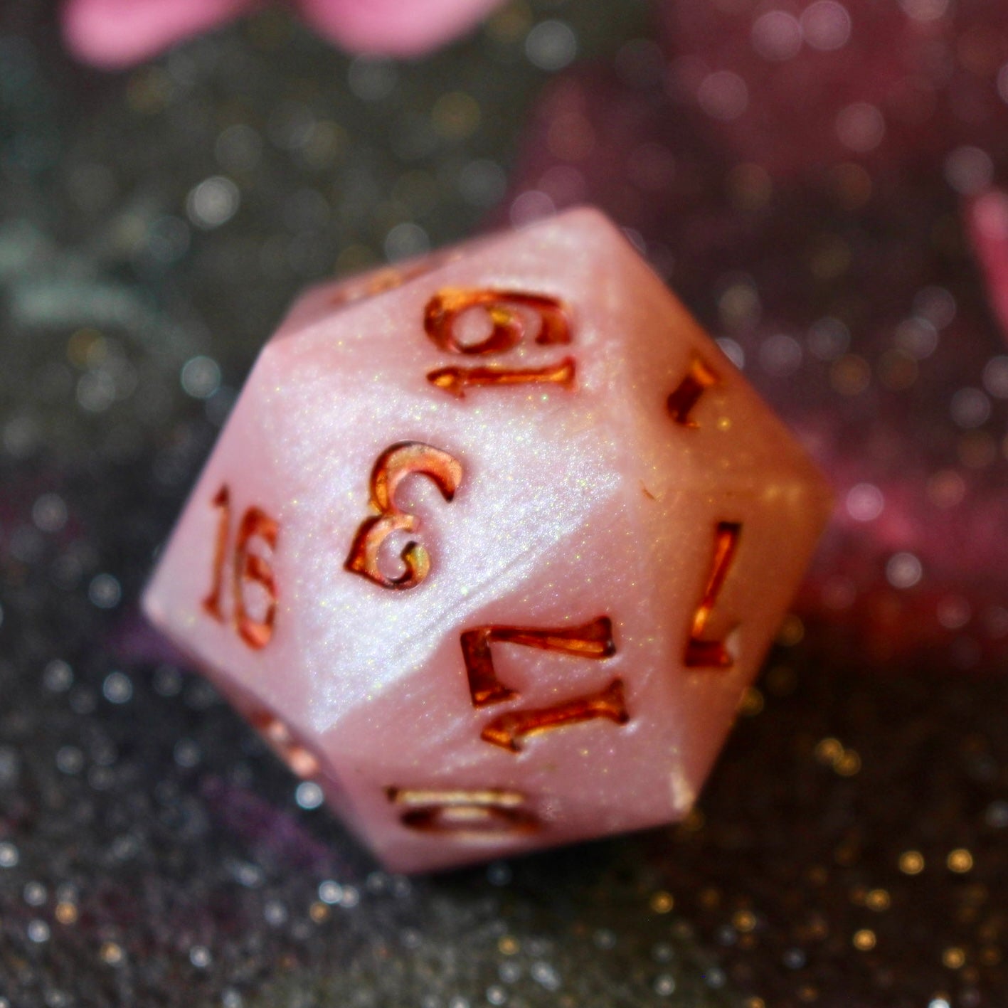 Pink Shimmer Logo Oversized 30mm D20