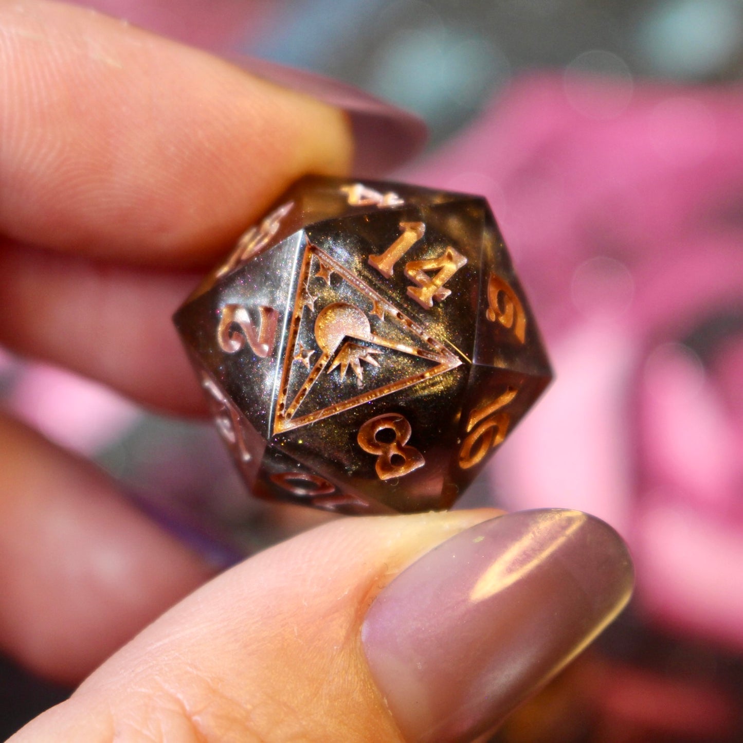 Smoke & Rose - 9 Piece Dice Set