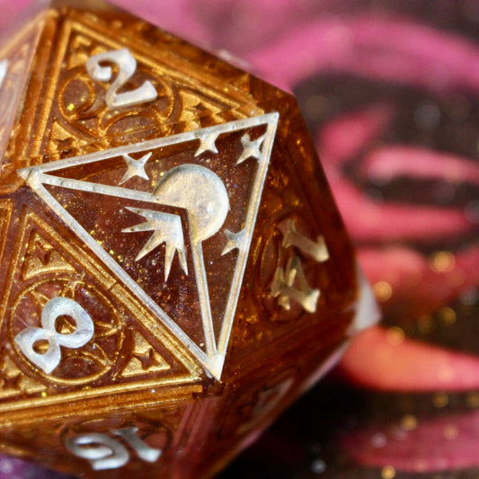 Gilded Rose Lunar Stained Glass Logo Giant Double Cast 50mm D20