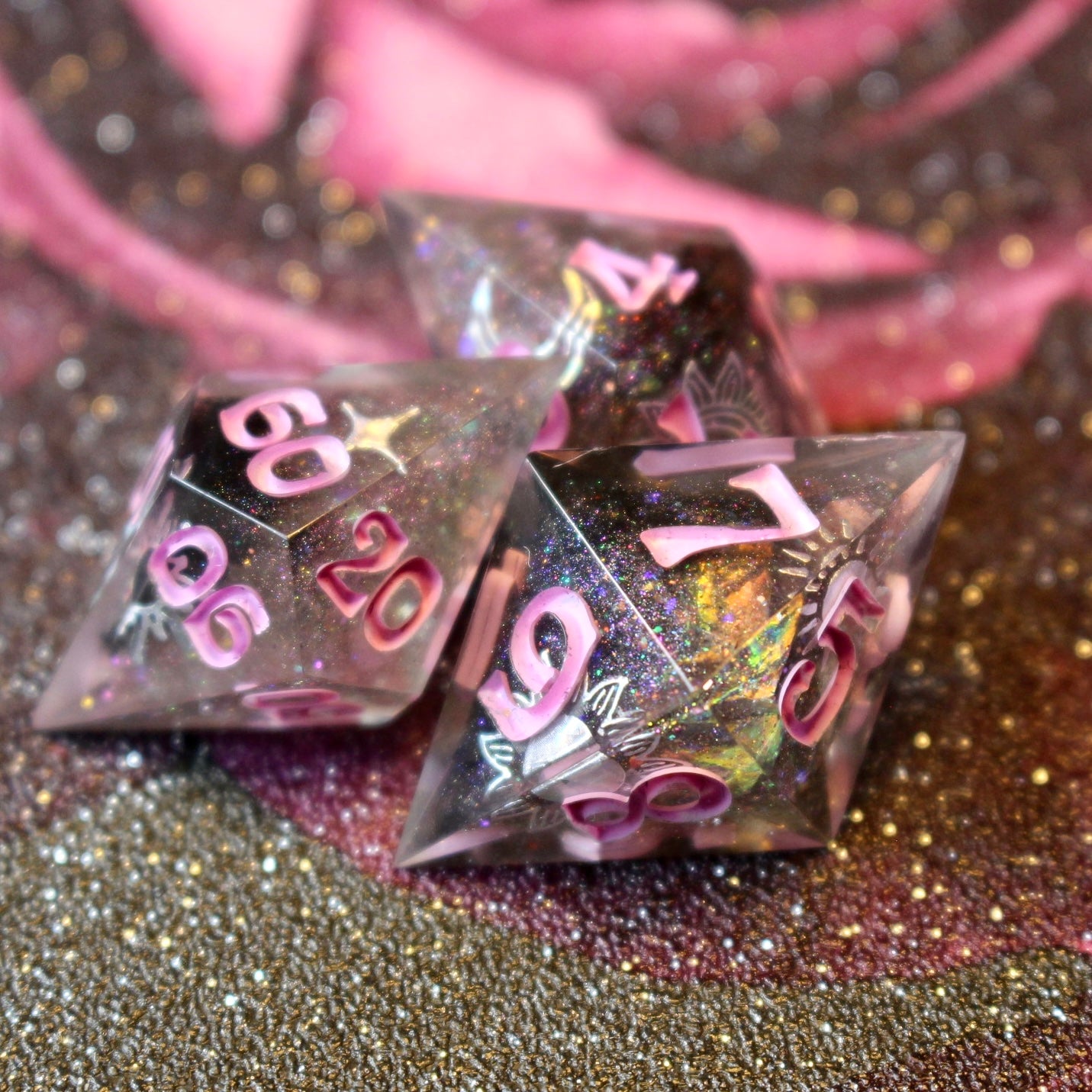 Celestial Chaos - 8 Piece Double Cast Dice Set