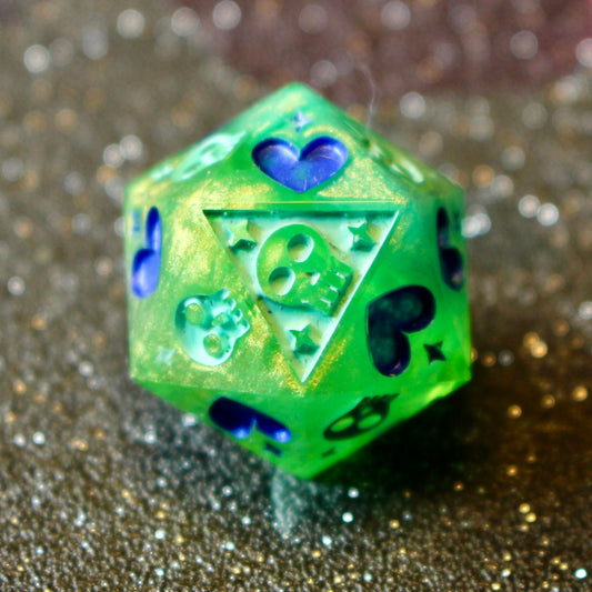 Vivid Goblin Green Death Save D20