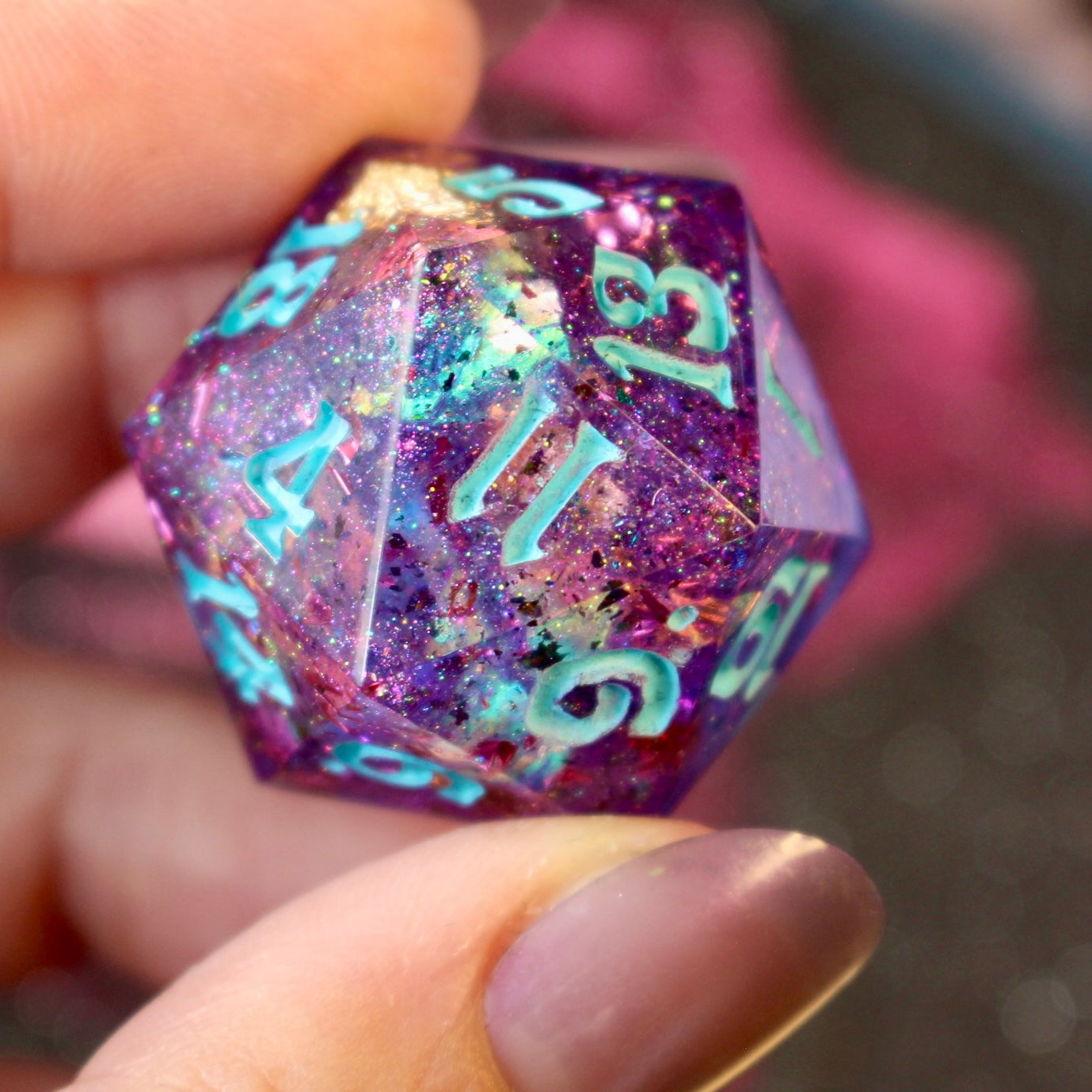 Lilac Mayhem - 30mm oversized 7 Piece Dice Set