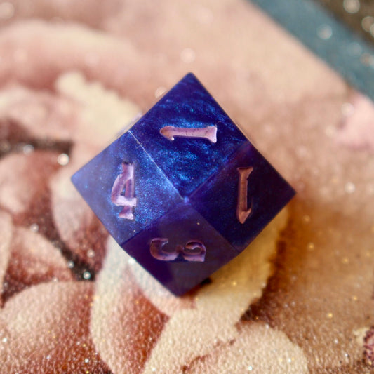 Sapphire Numbered 12 Sided Rhombic D4