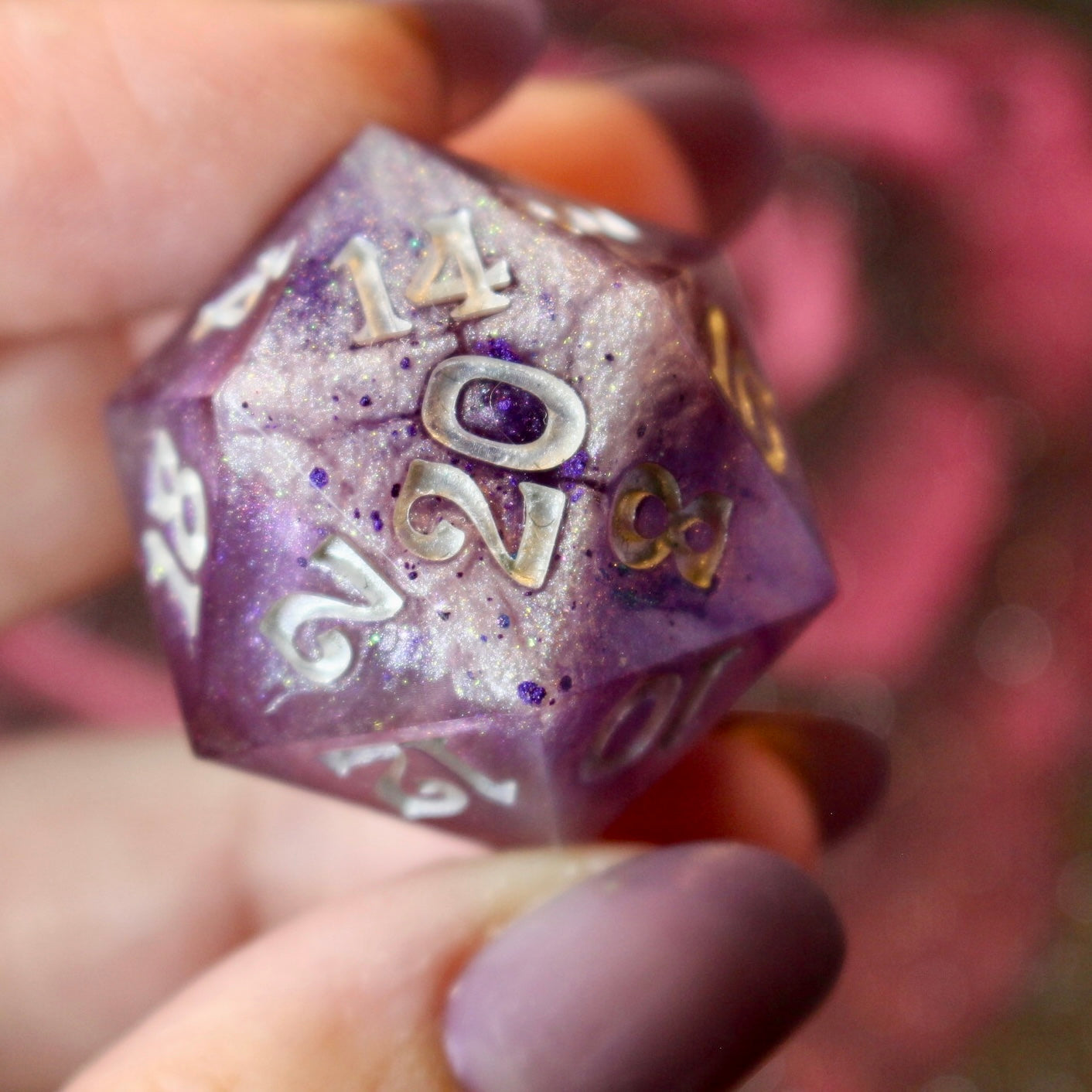 Frosted Mauve - 30mm oversized 7 Piece Dice Set