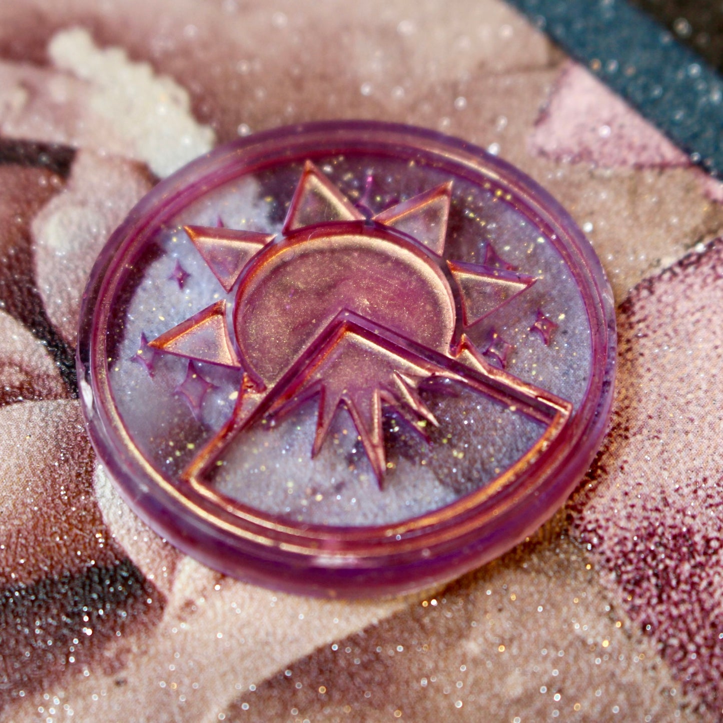 Lilac & Rose Gold Logo D2 Coin